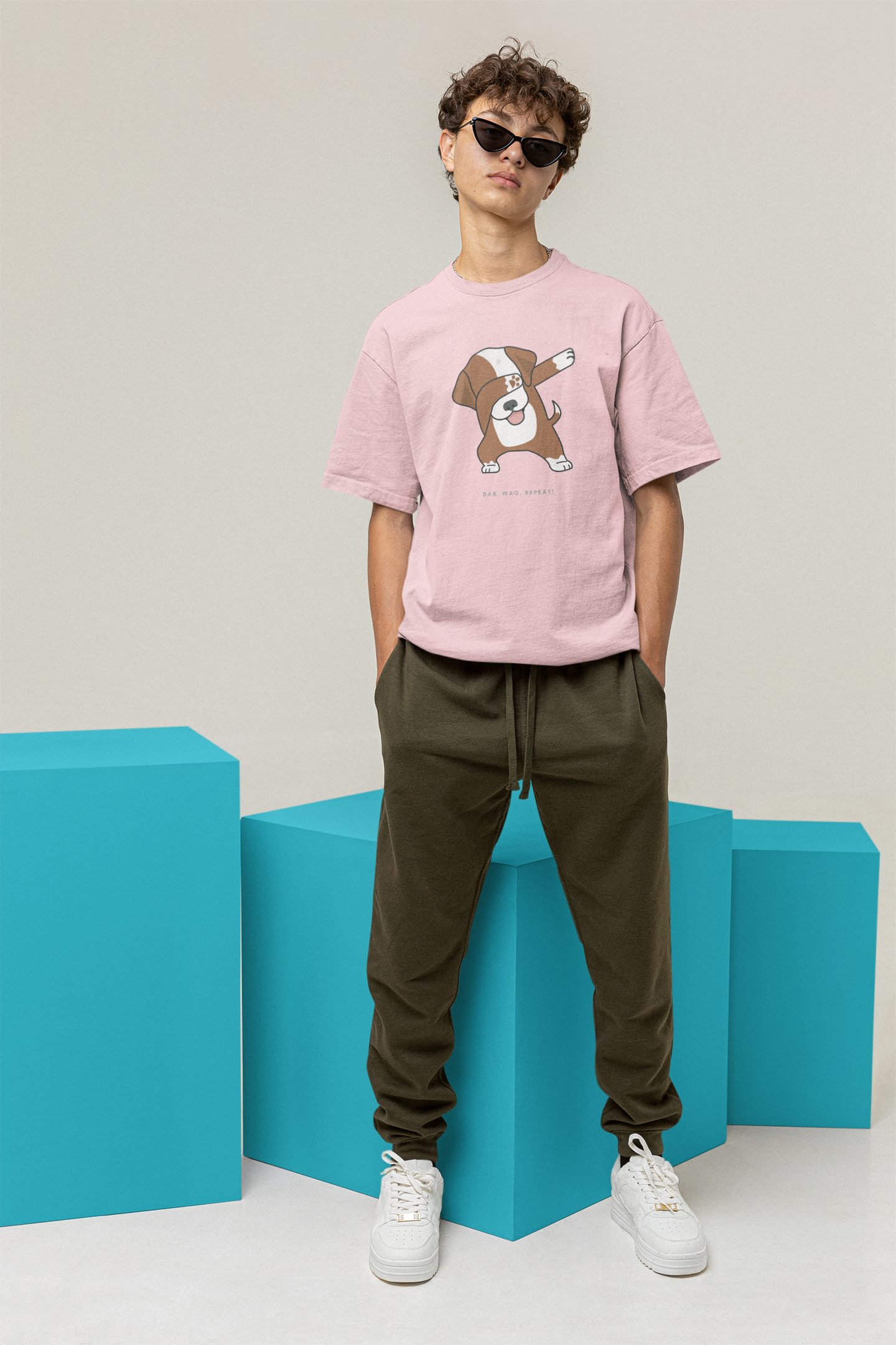 Dabbing Dog Unisex Oversized Standard T-shirt
