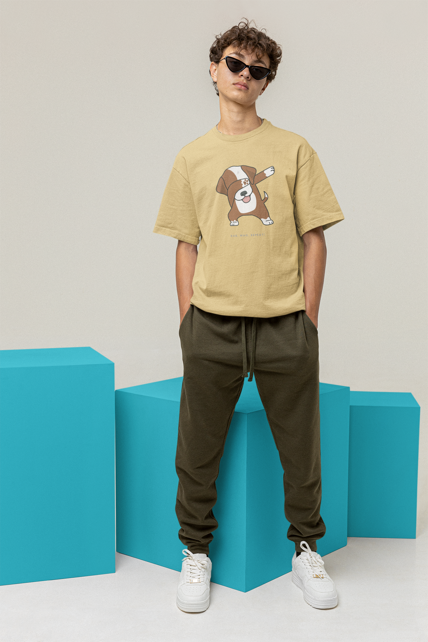 Dabbing Dog Unisex Oversized Standard T-shirt