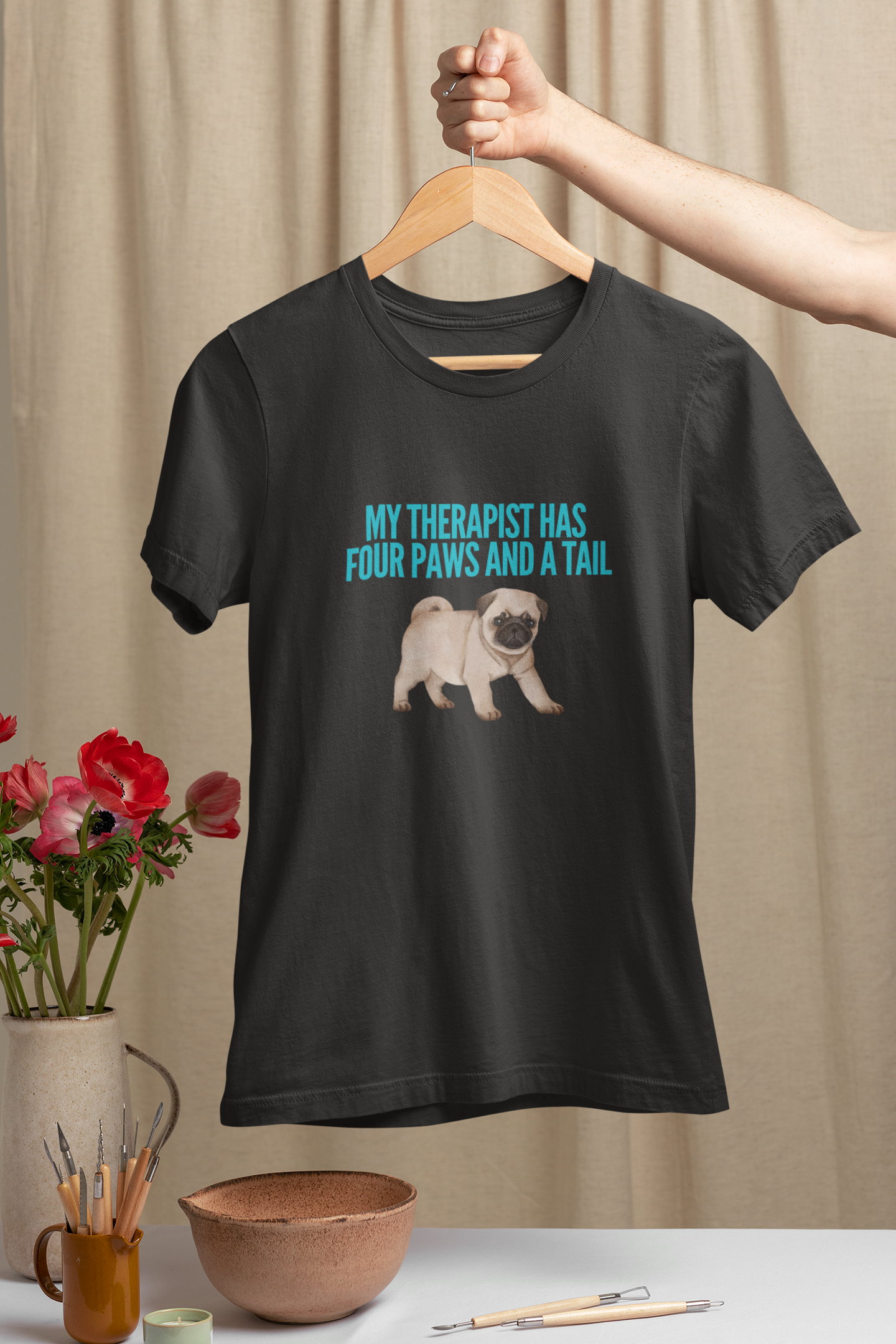 Pug Therapist Half Sleeve Female Standard T-shirt