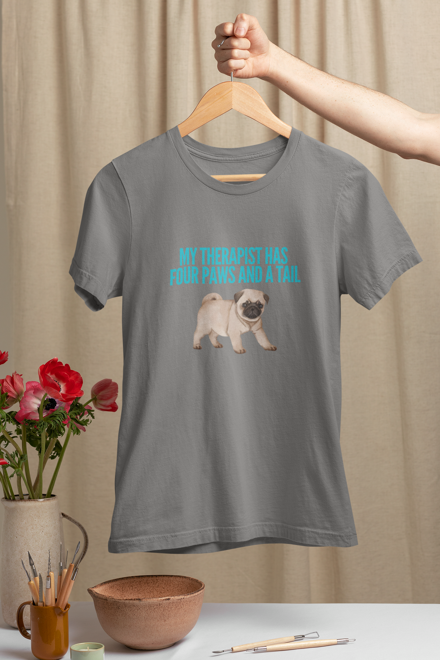 Pug Therapist Half Sleeve Female Standard T-shirt