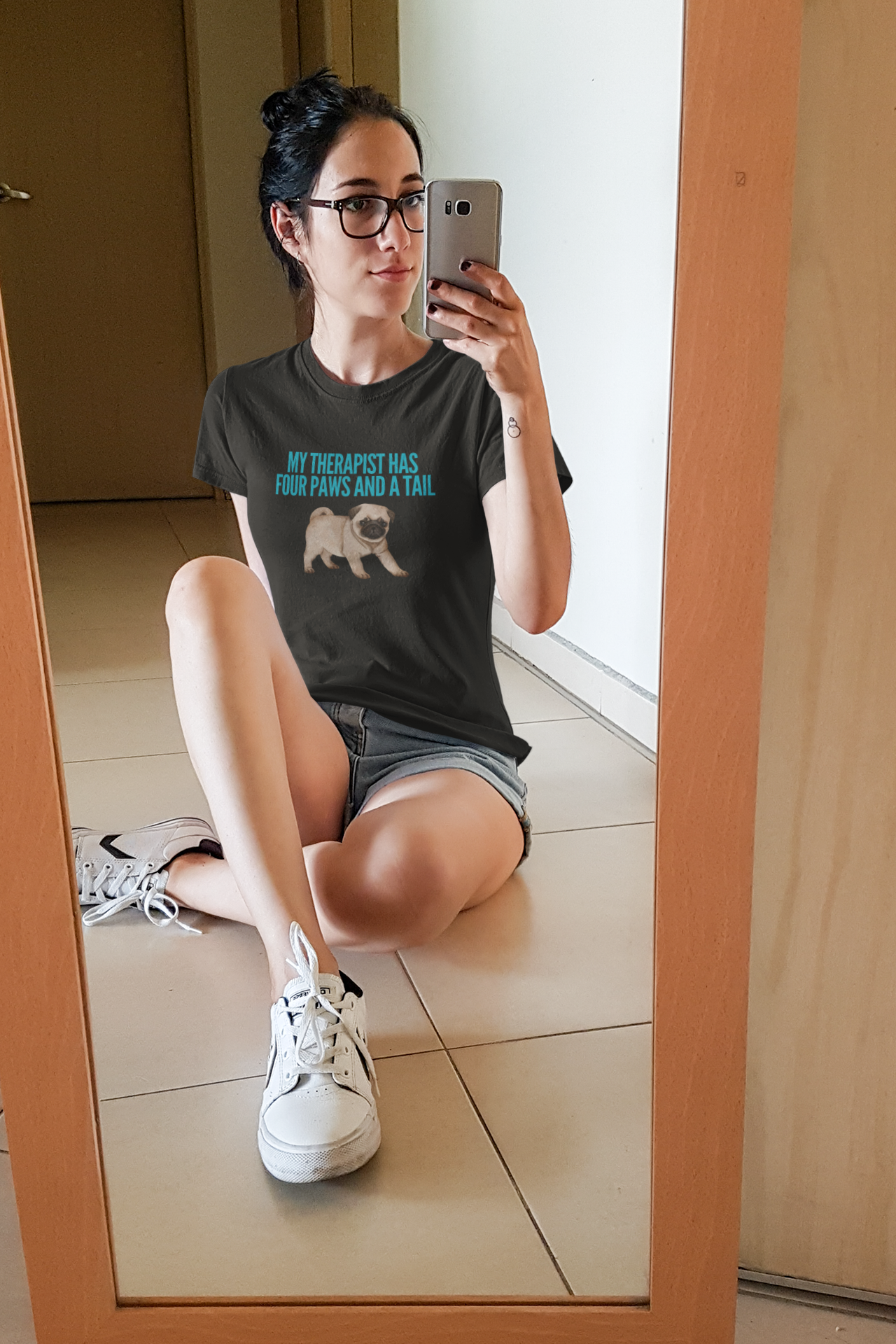 Pug Therapist Half Sleeve Female Standard T-shirt