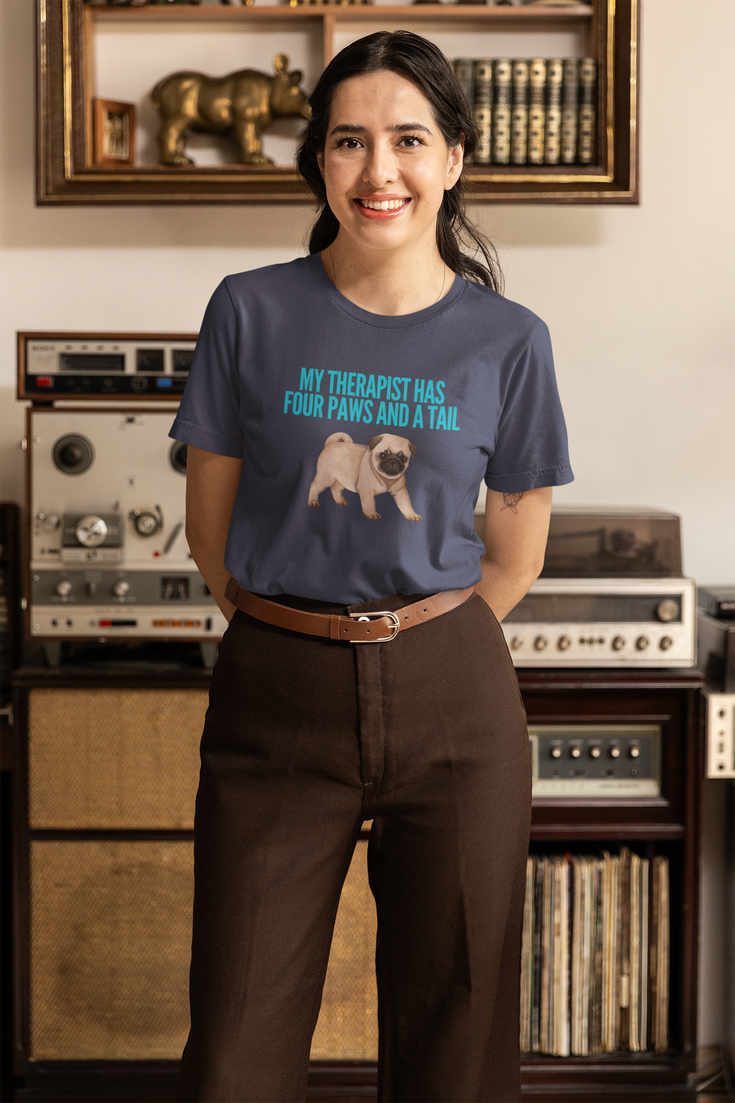 Pug Therapist Half Sleeve Female Standard T-shirt