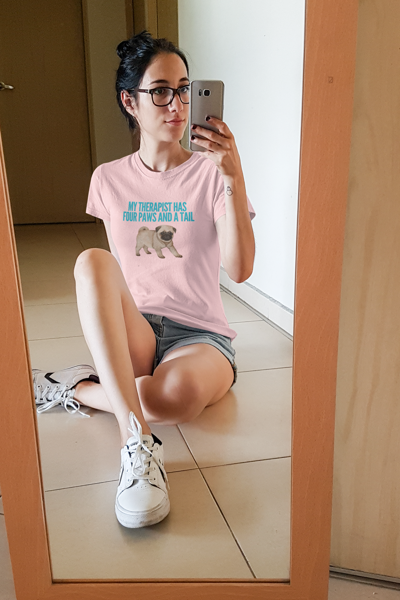 Pug Therapist Half Sleeve Female Standard T-shirt