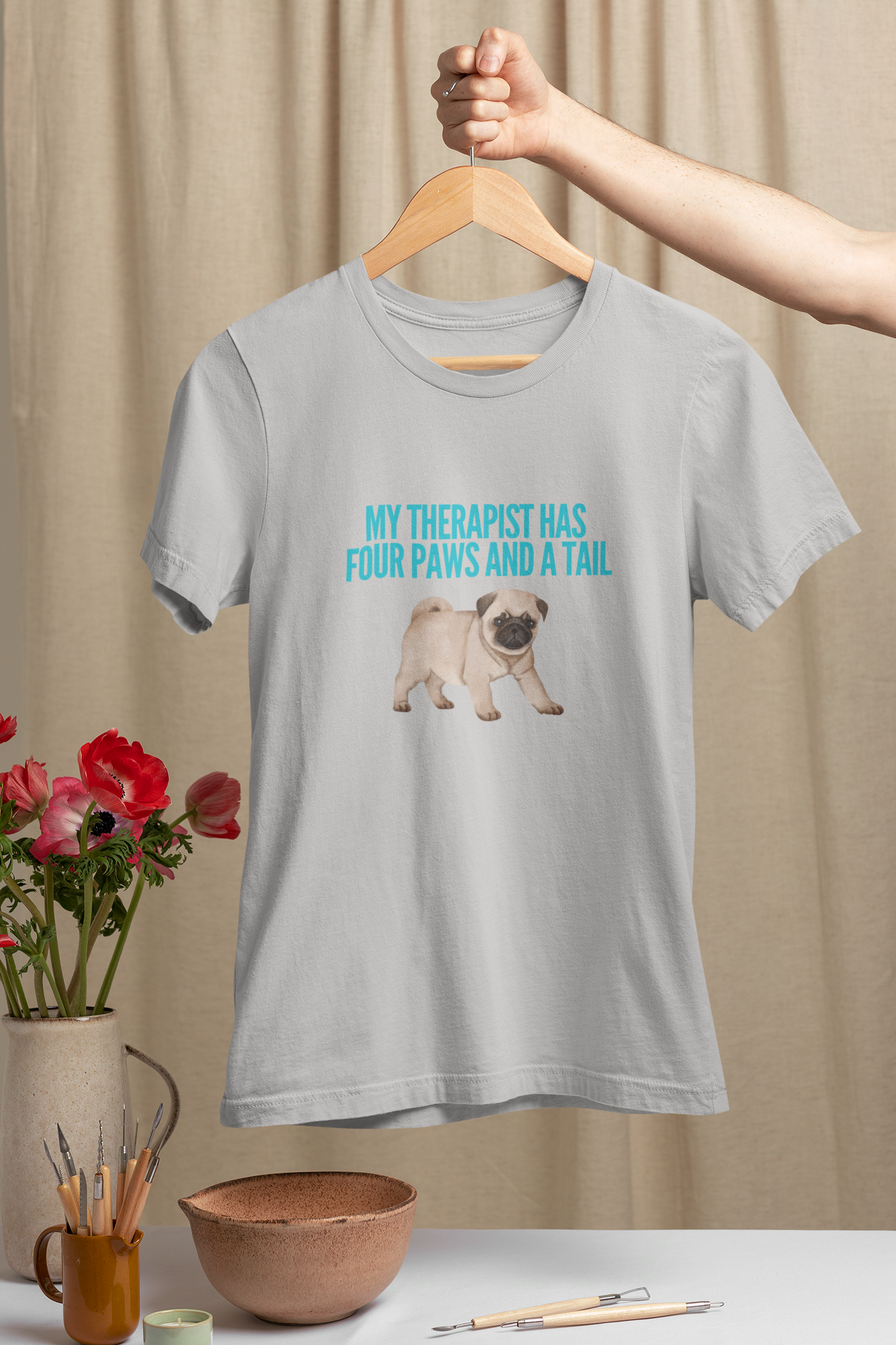 Pug Therapist Half Sleeve Female Standard T-shirt