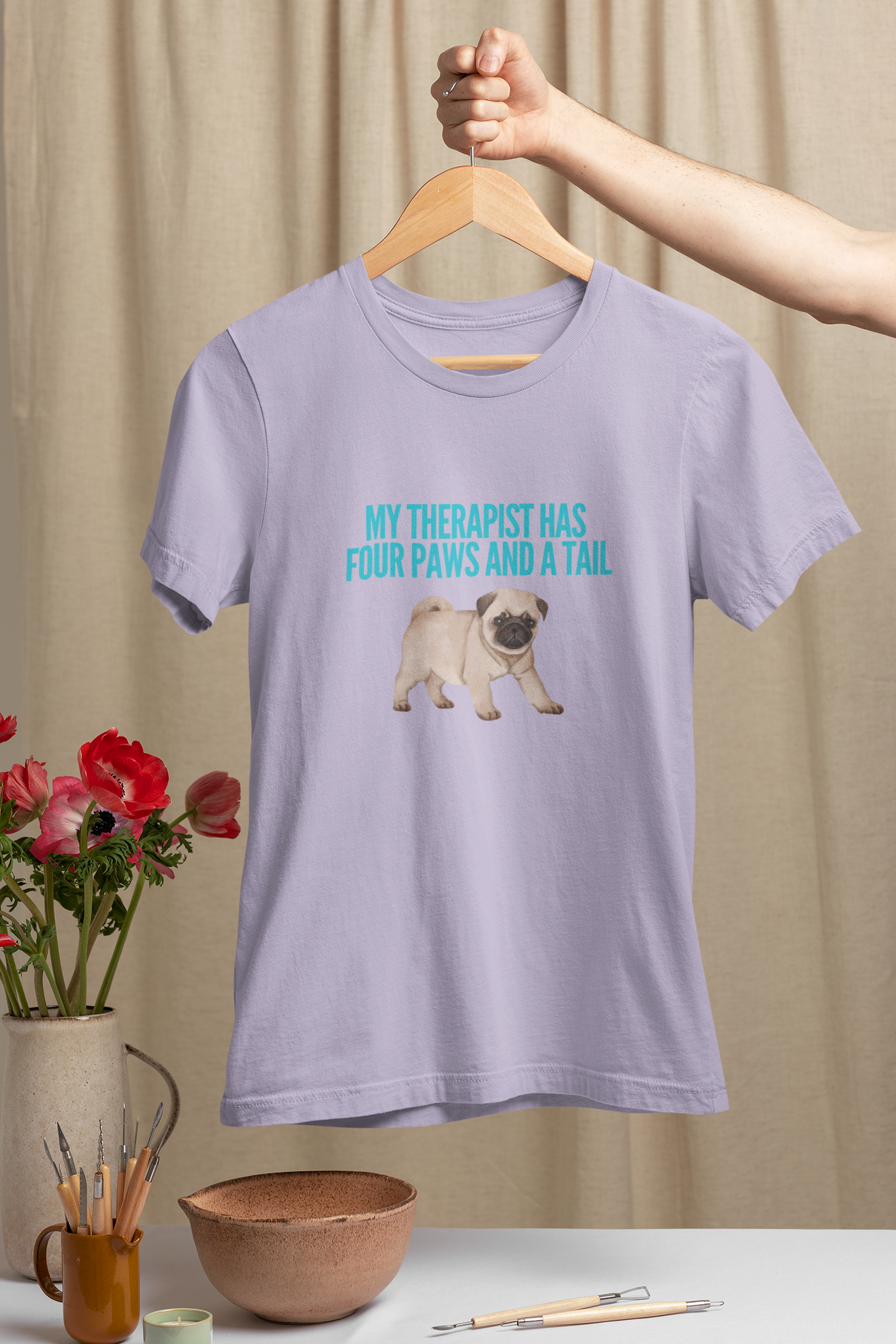Pug Therapist Half Sleeve Female Standard T-shirt