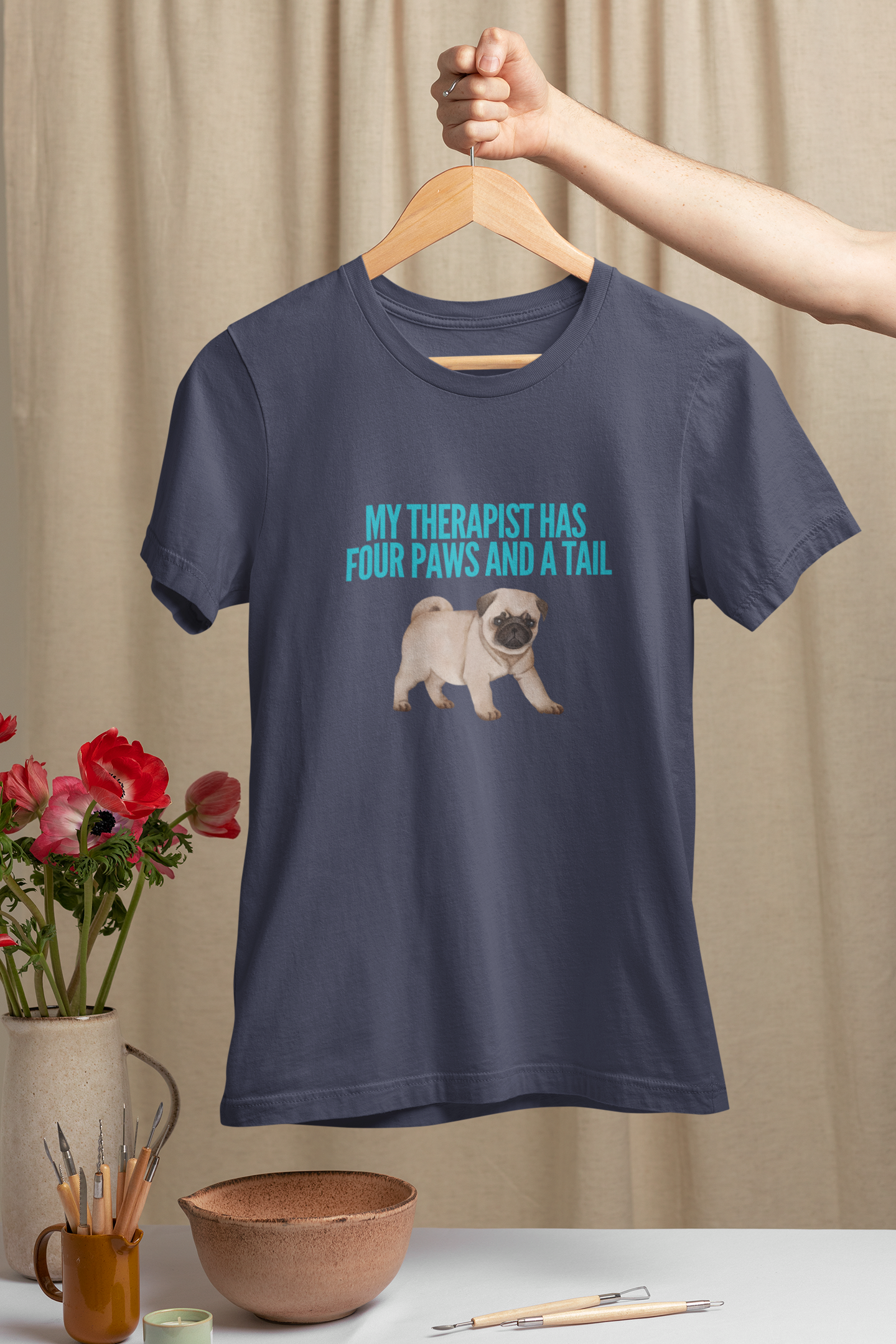 Pug Therapist Half Sleeve Female Standard T-shirt