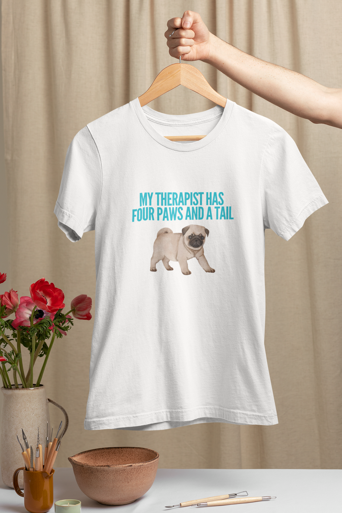 Pug Therapist Half Sleeve Female Standard T-shirt