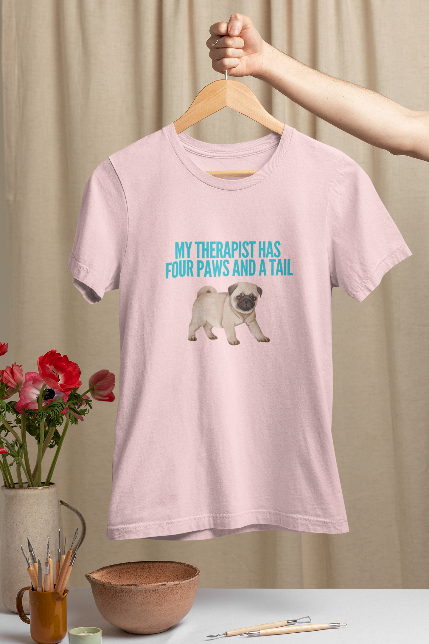 Pug Therapist Half Sleeve Female Standard T-shirt