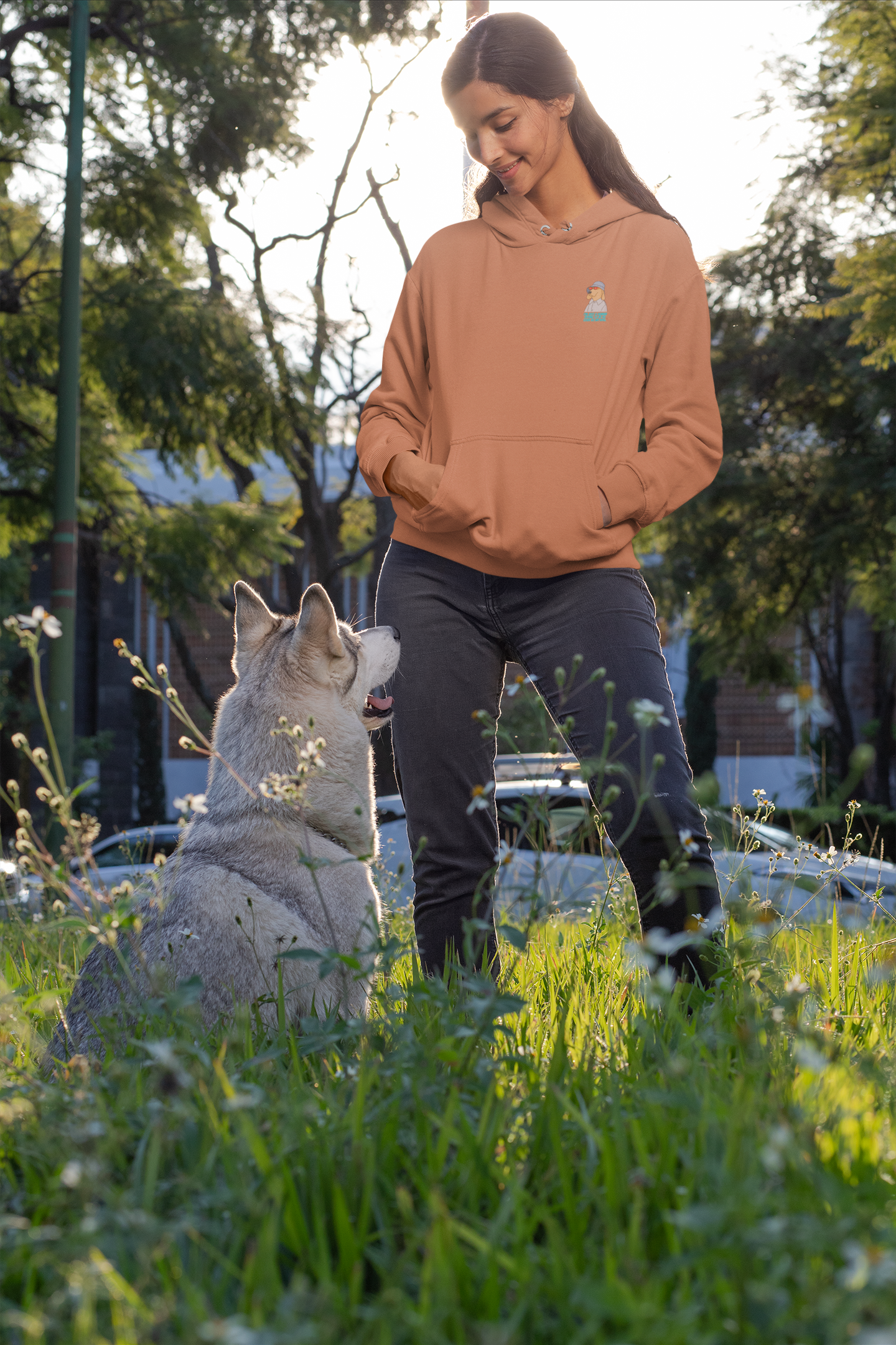 'Cool As My Dog' Minimalist Unisex Hooded Sweatshirt